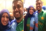 Indian and pakistani couple, Ind vs Pak ICC World Cup 2019, ind vs pak icc world cup 2019 indian pakistani couple spotted wearing half and half indo pak jerseys, Icc world cup 2019