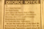 S Gangadhar, Hyderabad, now talaq through advertisements, Triple talaq