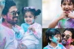 allu arjun brother, allu arjun father, in pics allu arjun s adorable moments with family for holi is too cute to miss, Celebrating holi